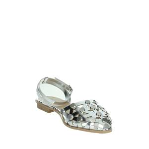 Sandalias Planas para Mujer, Plateadas Metálicas, con Tiras en el Tobillo, Punta Abierta, Zapatos de Verano - Product Image 5