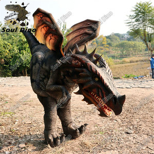 ชุดไดโนเสาร์มังกรตะวันตกขนาดเท่าตัวจริงแบบสั่งทำพิเศษ โครงโลหะ ผิวซิลิโคน พร้อมเสียงคำราม สำหรับสวนสนุกผจญภัยสำหรับผู้ใหญ่ - Product Image 4