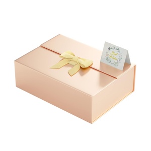 Custom Design High Quality Reusable Luxury Ribbon Large Folding Packaging <b>Gift</b> Magnetic Closure Paper Box With Logo Printing - Product Image 2