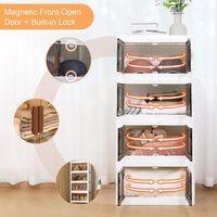 Armoire de rangement à double porte en plastique de grande capacité, idéale pour la chambre familiale, le salon, armoire pliable