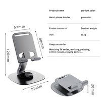 Support de téléphone tout en métal 360° °   Support de bureau rotatif, pliable et réglable pour téléphone, tablette, iPad, usage domestique ou professionnel