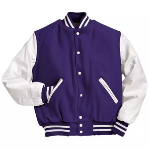 Varsity Jacket <span class=keywords><strong>Columbia</strong></span> Blue Wool Chaqueta de béisbol de cuero blanco Bomber Letterman Jacket para hombres - Product Image 2