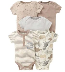 Wholesale Cute Animal Printed Short-Sleeved Climbing <strong>Jacket</strong> New Baby Summer <strong>Jumpsuit</strong> for Girls and Men Cotton Fabric - Product Image 1