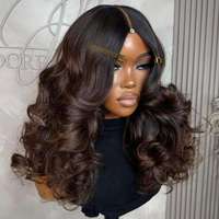 Wig Rambut Vietnam 13*4 Transparan Lace Frontal Tanpa Lem Warna Pirang Madu Bergelombang Cokelat 13*6 HD 1B Gelombang Alami Longgar
