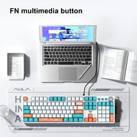 Clavier de jeu filaire AULA F2088 Pro 104 touches RGB pleine taille avec interface USB et pavé numérique, nouveau fonctionnement mécanique pour ordinateur portable