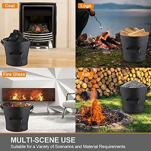 Juego de Accesorios para Chimeneas con Cubo para Cenizas, Incluye Pala, Cepillo de Mano, para <span class=keywords><strong>Chimenea</strong></span>, Fogata, Estufa de Leña, Cubo de Metal para Cenizas de 10 L - Product Image 5