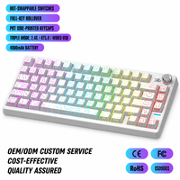 Nouveau clavier mécanique sans fil USB-C tri-mode 79 touches RGB avec bouton rotatif personnalisable, ergonomique, en plastique, pour PC et bureau