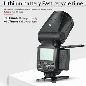 Flash de Cabeza Redonda TRIOPO <span class=keywords><strong>R1</strong></span> para Cámara, Speedlite Inalámbrico 2.4G X TTL HSS de 76Ws con Batería de Litio para Canon, <span class=keywords><strong>Nikon</strong></span> y Sony - Product Image 5