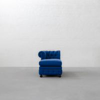 Le plus chaud bleu Chesterfield coin canapé en forme de L élégant maison et Restaurant meubles pour salon tissu Design salons