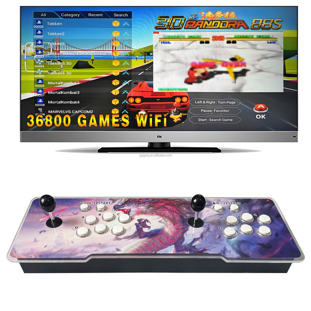 High Quality PSP Pandora 3D 36800 in 1 Retro Gaming Video Joystick Arcade Game Console with FC/GBC/MD Support Multi-Player 64GB