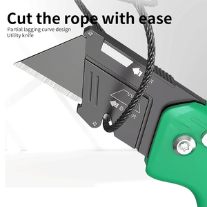 Coltello multiuso pieghevole in lega di grado DIY con lama retrattile e punta per cacciavite in acciaio ad alto tenore di carbonio - Product Image 2
