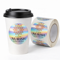 Autocollant holographique personnalisé avec logo, autocollant laser réfléchissant arc-en-ciel, autocollants holographiques pour ordinateur portable, produits à étiquette privée, étiquettes pour emballages de café