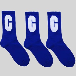 Calcetines largos deportivos antideslizantes sin pegamento de algodón azul personalizado Klein Pilates - Product Image 6