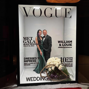 Boîte photo personnalisée avec logo <span class=keywords><strong>gratuit</strong></span>, style magazine Vogue, pour mariage, cadre <span class=keywords><strong>en</strong></span> aluminium, pour selfies et vidéos, idéale pour les fêtes - Product Image 1