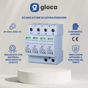 Parafoudre Gloca 4P 10KA 20kA T2 Dispositif de protection du système électrique JX5410 - Product Image 2