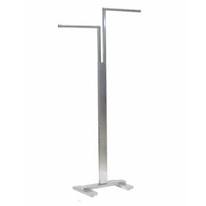 ราวแขวนเสื้อผ้าเหล็ก 2 แขน พร้อมตะขอรูปตัว J สำหรับร้านขายเสื้อผ้าสตรี โรงงานผลิตเหล็กขายส่งตามสั่ง - Product Image 3