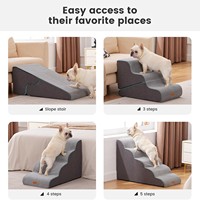 Escalier pour animaux de compagnie, marches pour chien pour le lit, rampe antidérapante pliable et amovible, échelle antidérapante, aide à la mobilité pour petits chiens âgés, utilisation intérieure à la maison