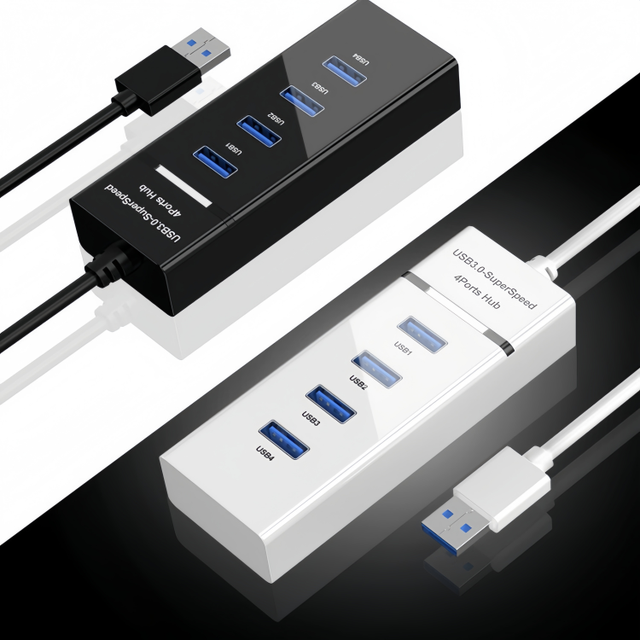 USB 3.0 High Speed Hub Computer Splitter High Speed Expansion 4 Port USB Extender Adapter Hub