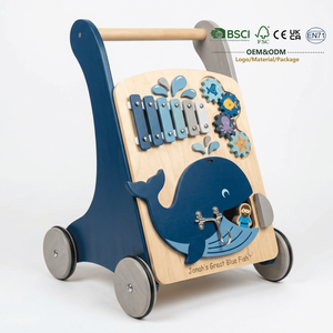 Andador de Madera con Diseño de Ballena Jonah, Juguete Educativo Montessori para Bebés y Niños Pequeños, Regalo - Product Image 1