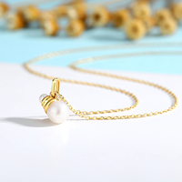 Collier Pendentif en Or 18 carats avec Perle Naturelle 5D, Design Ampoule, Creux, pour Femme, Bijoux Fins, Cadeau de Fiançailles