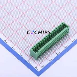 DB2ERC-2.54-16P-GN Plug-in Terminal Block Bent Lead Through Hole,P=2.54mm Board-to-Board / Socket - Closed 1x16P 2.54mm Green - Product Image 1