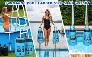 Sacs lestés robustes pour échelle de piscine avec grande poignée, sacs de sable en PVC étanches pour la stabilité des marches de piscine sous-marines - Product Image 3