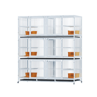 Cages de reproduction pliables de luxe pour chats avec fermeture à bouton, cadre en fer, motif animalier, boîte de reproduction durable