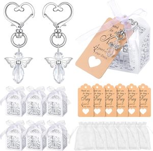 24/30 Sets de Recuerdos para Invitados de Bautizo y Funeral, Llaveros de Ángel, Bolsas de Organza, Etiquetas para Bautizo, Primera <span class=keywords><strong>Comunión</strong></span>, Artículos para Fiestas - Product Image 1