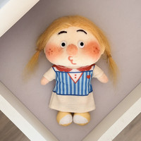 Porte-clés poupée garçon aux cheveux bouclés, style 'Ugly Cute', pendentif de sac à l'effigie d'un garçon tacheté