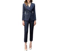 Robes de bureau formelles pour femmes, costumes élégants, costumes sexy et couleur personnalisée bleu blanc, production sur mesure