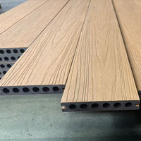 Plancher composite extérieur sans formaldéhyde, en WPC co-extrudé à trous ronds, faible teneur en carbone