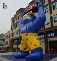 Ballon publicitaire gonflable en PVC durable de 12 m de haut, gorille géant pour la grande ouverture