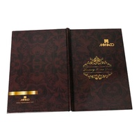 Contoh Menu Restoran Cetak Buku Hardcover Mewah Berkualitas Tinggi dengan Hot Stamping Emas Pulida Baru 2025
