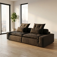 Ensemble de canapés modulaires sectionnels modernes et durables à profil bas avec rembourrage en tissu et éponge, compressé sous vide pour cinéma maison au sol