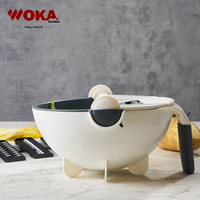 Hot Selling Multifunctionele 9 In 1 Draaien Groente Cutter Met Afvoer Mand Keuken Veggie Fruit Shredder Rasp Snijmachine