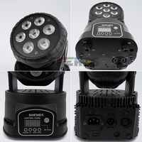 Shehds Lyre Wash 7x18W RGBWA UV 6in1 LED Par Dj Light Mini Tête Mobile