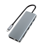Station d'accueil USB-C SUBOSEN 14 ports, triple écran 4K60Hz pour DP 2.0, USB 3.1 100W PD 10Gbps, Ethernet Gigabit, SD/MicroSD