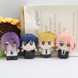 4 Design New <b>Anime</b> Cartoon Chaiaw Q-Version Plush <b>Keychains</b> with Cute Denji and Reze Stuffed Dolls and Metal Chains Wholesale - Product Image 1