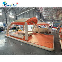 Île flottante gonflable pour fête avec auvent pare-soleil, plateforme pour fête aquatique