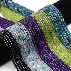 4x4mm đường vuông đá hạt mặt Cube vuông đá quý hạt 3D nhỏ sauqre chữa bệnh lỏng Hạt đối với trang sức làm DIY - Product Image 2