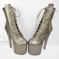 Botine Femme 20CM Pole Dance Bottes Sexy Dames D'été Peep Toe Talons Sandales avec Boucle Plate-Forme Talons Donna Scarpe