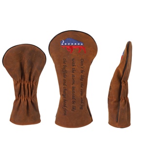 Yopral personnalisé marron en cuir véritable 460CC couvre-chefs <span class=keywords><strong>de</strong></span> pilote logo brodé couvre-chefs <span class=keywords><strong>de</strong></span> club en bois <span class=keywords><strong>de</strong></span> golf - Product Image 1