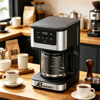 Cafetera Semiautomática Programable de 14 Tazas, Temporizador de Preparación Individual, Embudo Desmontable, Fácil de Limpiar, Autolimpiante, Digital para Hotel