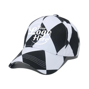 Custom Logo Embroidery Waterproof Breathable Sports <b>Sun</b> <b>Hat</b> for <b>Men</b> & Women Large Checkered Pattern Baseball Cap - Product Image 1