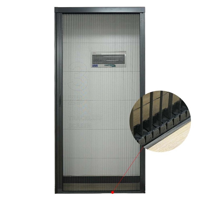 New Design Barrier Free Pleated Mesh Folding Screen Door System Fly Screen Window Door Aluminium Profile Fly Screen