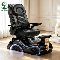 Chaise de pédicure électrique de luxe haut de gamme Jincheng pour salon de manucure et spa, avec massage des pieds et pompe de drainage.