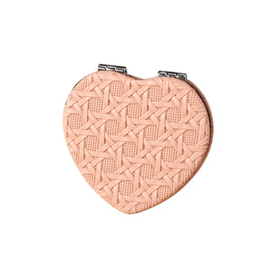 Trenza bonita forma de corazón <span class=keywords><strong>espejo</strong></span> de bolsillo cosmético portátil Espejos de maquillaje de doble cara para mujeres niñas regalos de viaje - Product Image 5