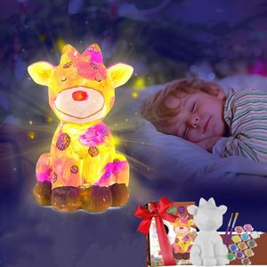 Giocattolo Educativo per Bambini per Disegnare e Colorare, Lampada Notturna Creativa con Modelli <span class=keywords><strong>di</strong></span> Animali Multipli, Giocattolo Luminoso Fai-da-Te per Graffiti - Product Image 4