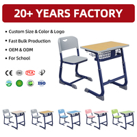 Ensemble de mobilier scolaire réglable pour salle de classe : table et chaise d'étude pour étudiants