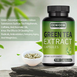 Cápsulas de extracto de té verde orgánico Suplemento natural Cápsulas para retrasar el envejecimiento y perder peso - Product Image 1